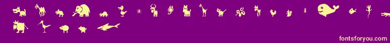 FeWinPets2 Font – Yellow Fonts on Purple Background