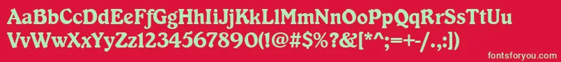Kabaretn Font – Green Fonts on Red Background