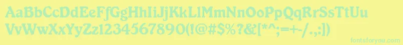 Kabaretn Font – Green Fonts on Yellow Background