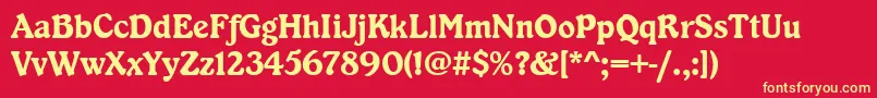 Kabaretn Font – Yellow Fonts on Red Background