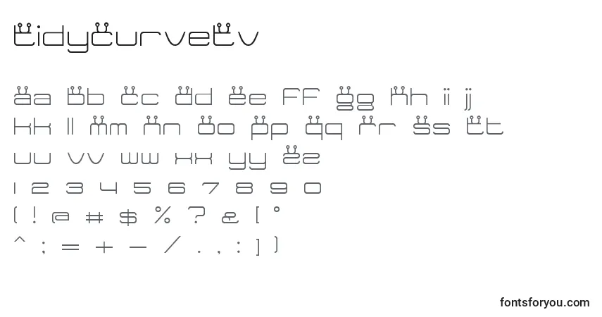 Czcionka TidyCurveTv – alfabet, cyfry, specjalne znaki