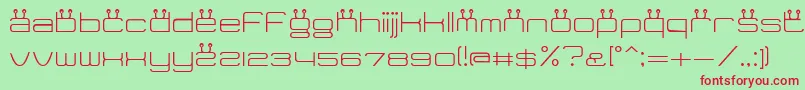 TidyCurveTv Font – Red Fonts on Green Background