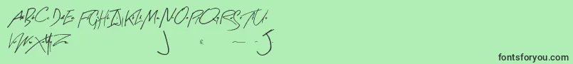フォントArtySignature – 緑の背景に黒い文字