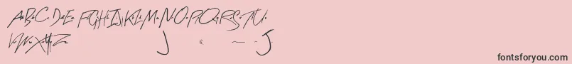 フォントArtySignature – ピンクの背景に黒い文字