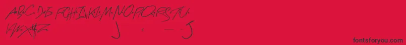 ArtySignature Font – Black Fonts on Red Background