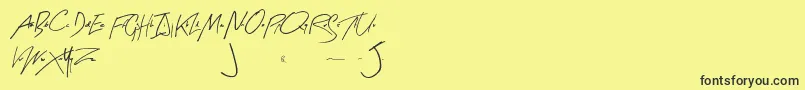 ArtySignature Font – Black Fonts on Yellow Background