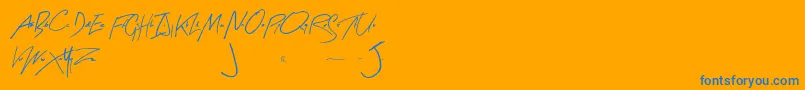 ArtySignature Font – Blue Fonts on Orange Background
