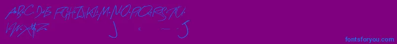 Fonte ArtySignature – fontes azuis em um fundo violeta