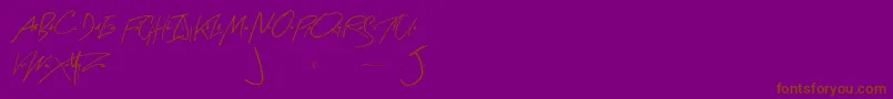 フォントArtySignature – 紫色の背景に茶色のフォント