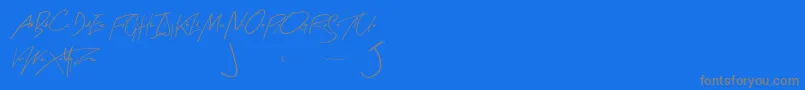 フォントArtySignature – 青い背景に灰色の文字