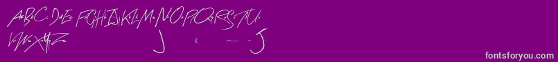 フォントArtySignature – 紫の背景に緑のフォント