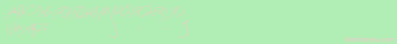 フォントArtySignature – 緑の背景にピンクのフォント