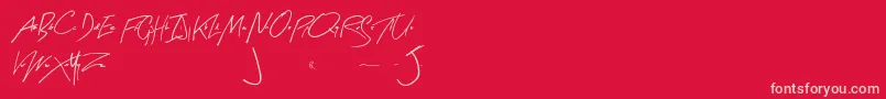 フォントArtySignature – 赤い背景にピンクのフォント