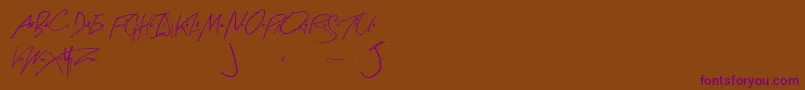 ArtySignature-Schriftart – Violette Schriften auf braunem Hintergrund