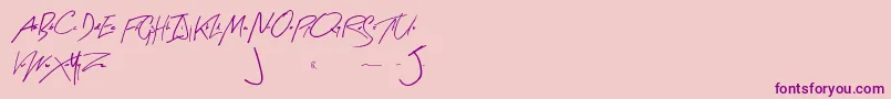 Fonte ArtySignature – fontes roxas em um fundo rosa