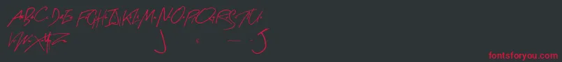 Czcionka ArtySignature – czerwone czcionki na czarnym tle