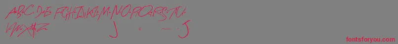 ArtySignature Font – Red Fonts on Gray Background