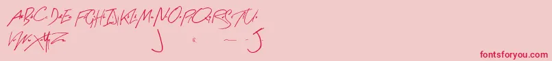 ArtySignature Font – Red Fonts on Pink Background