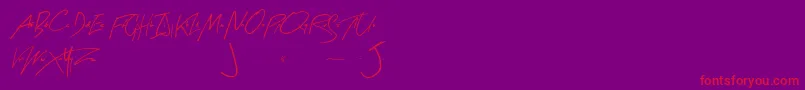 ArtySignature Font – Red Fonts on Purple Background