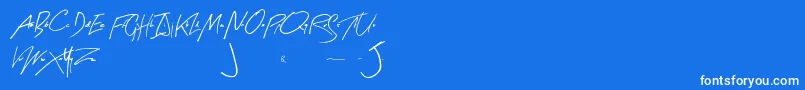 フォントArtySignature – 青い背景に白い文字