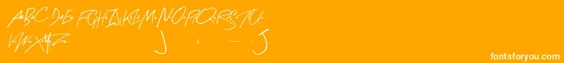 ArtySignature-fontti – valkoiset fontit oranssilla taustalla