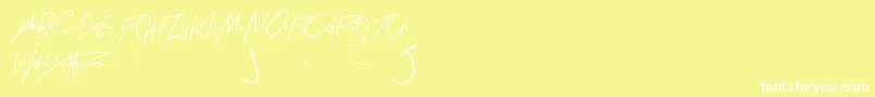 フォントArtySignature – 黄色い背景に白い文字