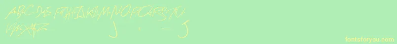 Czcionka ArtySignature – żółte czcionki na zielonym tle