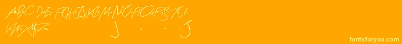 ArtySignature-fontti – keltaiset fontit oranssilla taustalla