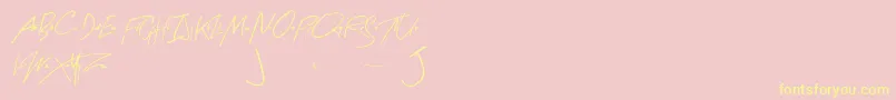 Шрифт ArtySignature – жёлтые шрифты на розовом фоне