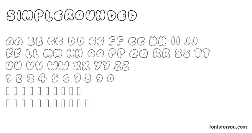 A fonte Simplerounded – alfabeto, números, caracteres especiais