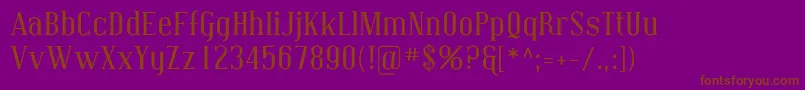 Coving01-fontti – ruskeat fontit violetilla taustalla