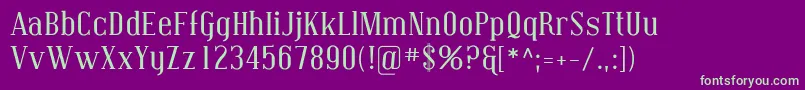 フォントCoving01 – 紫の背景に緑のフォント