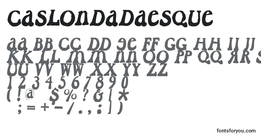 A fonte Caslondadaesque – alfabeto, números, caracteres especiais