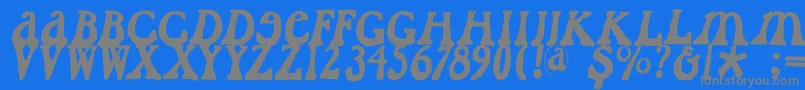 フォントCaslondadaesque – 青い背景に灰色の文字