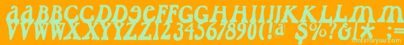 Caslondadaesque-Schriftart – Grüne Schriften auf orangefarbenem Hintergrund