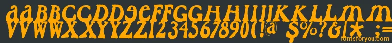 フォントCaslondadaesque – 黒い背景にオレンジの文字