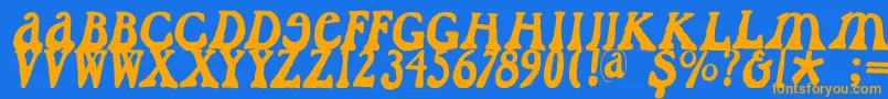 Caslondadaesque Font – Orange Fonts on Blue Background