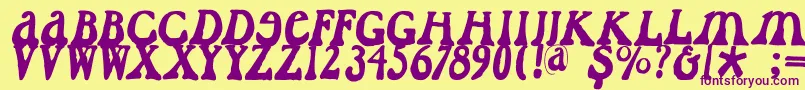 Caslondadaesque Font – Purple Fonts on Yellow Background