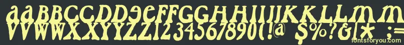 フォントCaslondadaesque – 黒い背景に黄色の文字