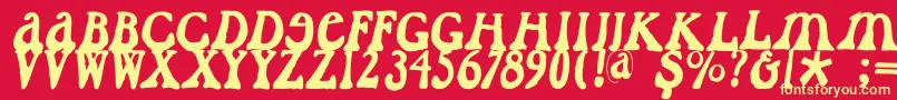 Caslondadaesque Font – Yellow Fonts on Red Background