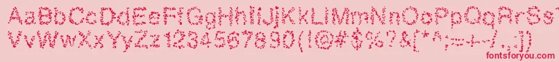 Sophiahearts Font – Red Fonts on Pink Background