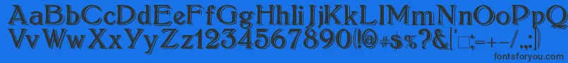 Boltonshadowed Font – Black Fonts on Blue Background