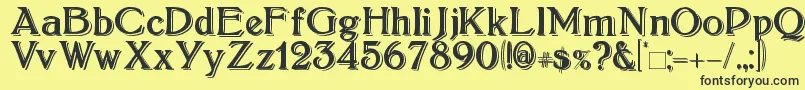 Boltonshadowed Font – Black Fonts on Yellow Background