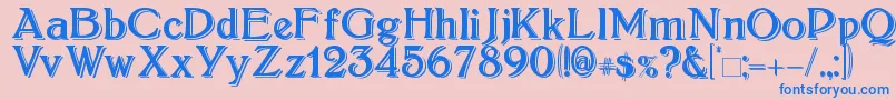 Boltonshadowed Font – Blue Fonts on Pink Background