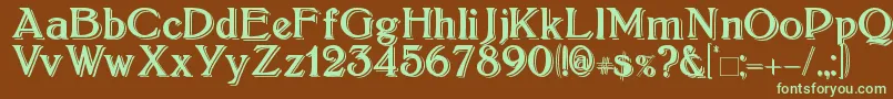 Boltonshadowed Font – Green Fonts on Brown Background