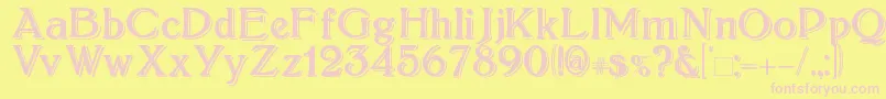 フォントBoltonshadowed – ピンクのフォント、黄色の背景