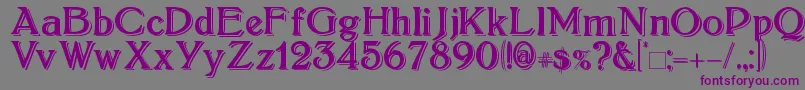 フォントBoltonshadowed – 紫色のフォント、灰色の背景