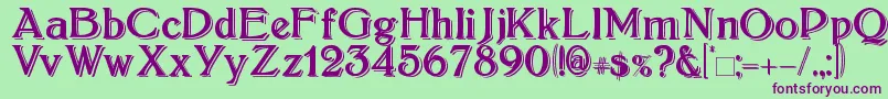 Boltonshadowed Font – Purple Fonts on Green Background