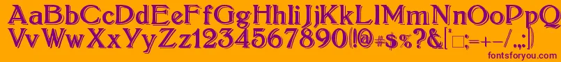 Шрифт Boltonshadowed – фиолетовые шрифты на оранжевом фоне