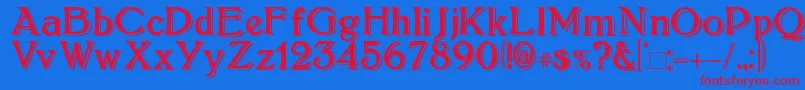 Boltonshadowed-fontti – punaiset fontit sinisellä taustalla